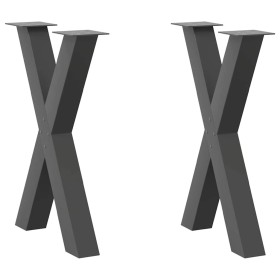 Patas para mesa de comedor en forma de X 2 uds acero