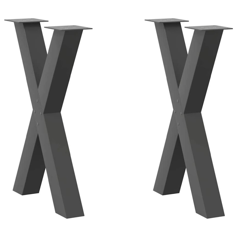 Patas para mesa de comedor en forma de X 2 uds acero