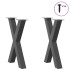 Patas para mesa de comedor en forma de X 2 uds acero