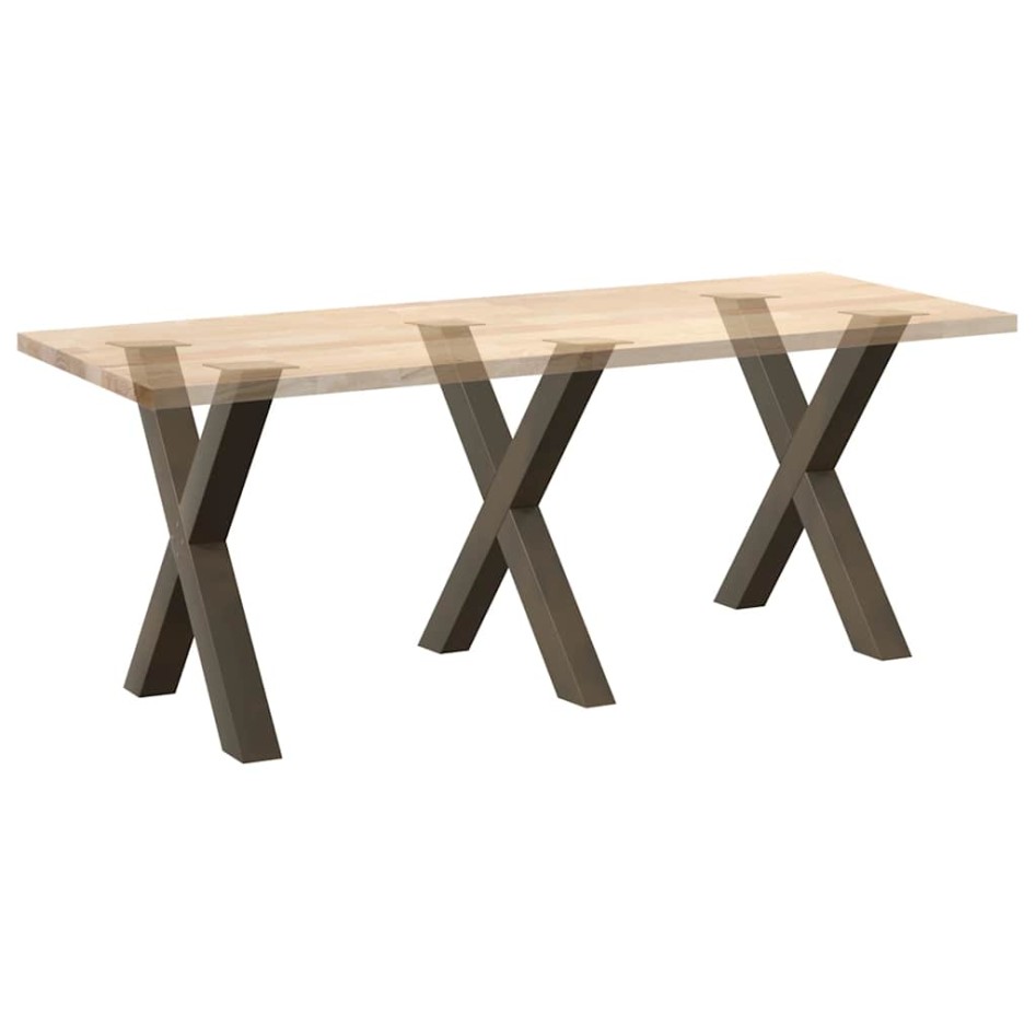 Patas para mesa comedor forma X 3uds acero natural