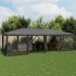 Carpa para fiestas 12 paredes de malla HDPE gris antracita