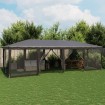 Carpa para fiestas 12 paredes de malla HDPE gris antracita 8x4m