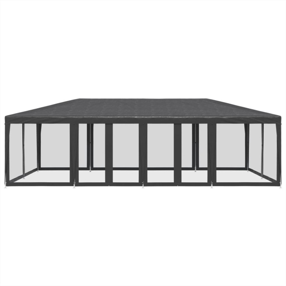 Carpa para fiestas 12 paredes de malla HDPE gris antracita