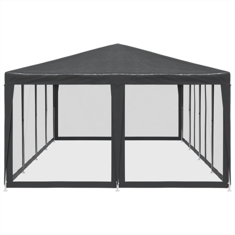 Carpa para fiestas 12 paredes de malla HDPE gris antracita