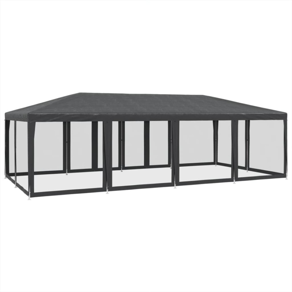Carpa para fiestas 12 paredes de malla HDPE gris antracita