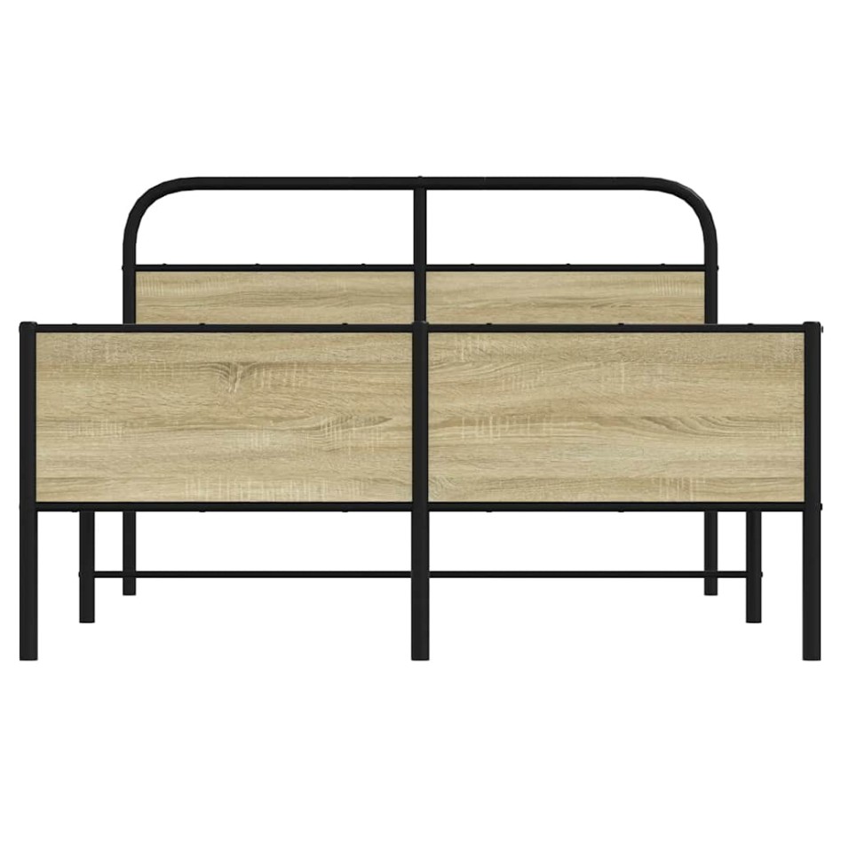 Estructura de cama sin colchón 140x200 cm madera roble