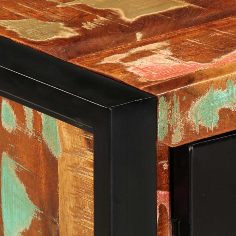 Mueble consola madera maciza reciclada multicolor 90x35x75