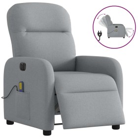 Sillón reclinable de masaje eléctrico tela gris