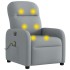 Sillón reclinable de masaje eléctrico tela gris