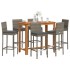 Mesa y taburetes de jardín 7 pzas madera acacia ratán PE
