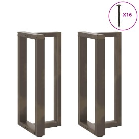 Patas de mesa bar forma T 2 uds acero natural