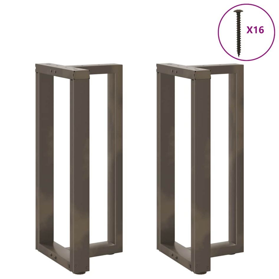 Patas de mesa bar forma T 2 uds acero natural