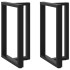 Patas de mesa de bar forma T 2 uds acero negro 60x35x(90-91)