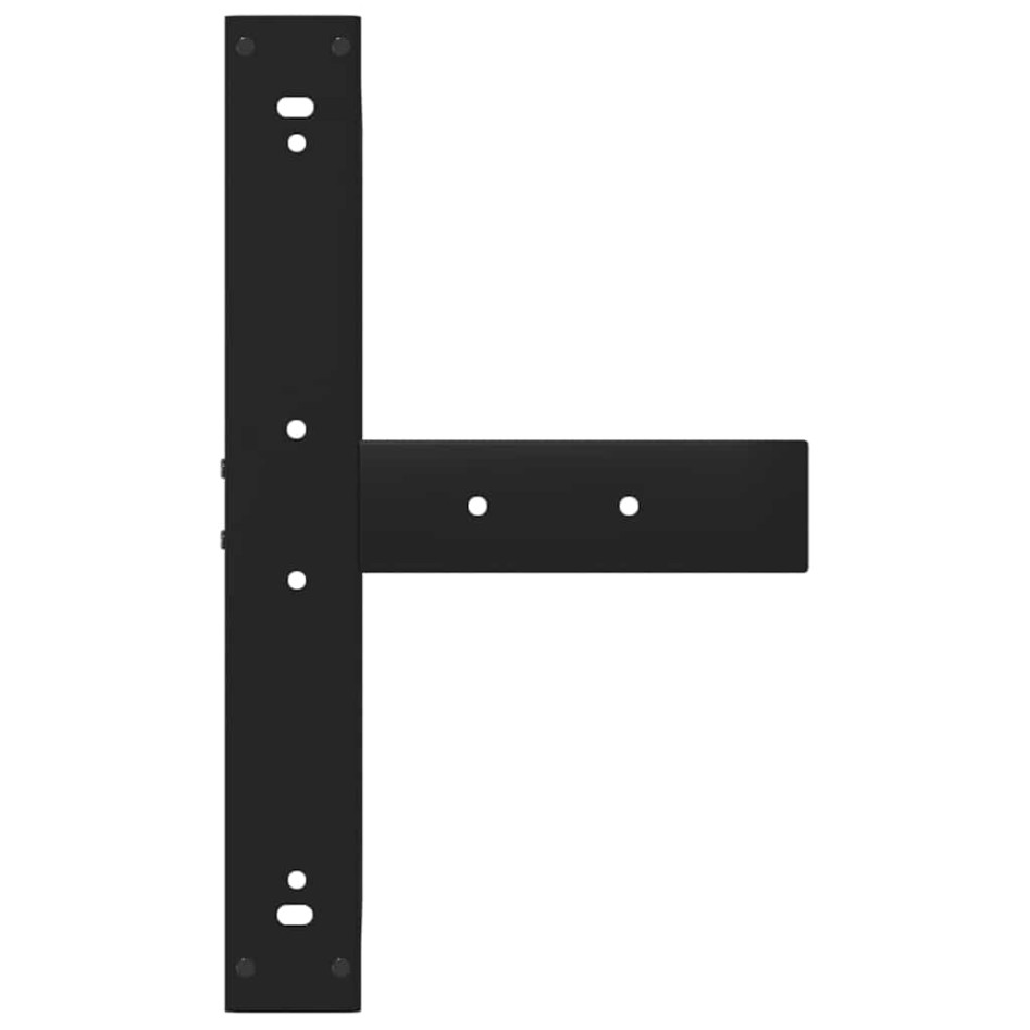 Patas de mesa de bar forma T 2 uds acero negro 60x35x(90-91)