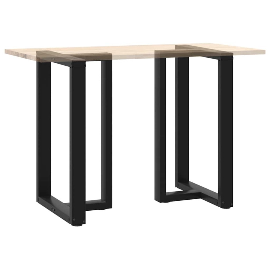 Patas de mesa de bar forma T 2 uds acero negro 60x35x(90-91)