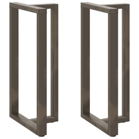 Patas mesa bar forma T 2 uds acero natural 60x35x(110-111)