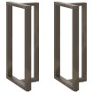 Patas mesa bar forma T 2 uds acero natural 60x35x(110-111) cm