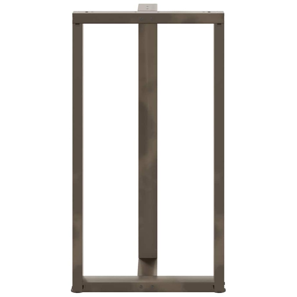 Patas mesa bar forma T 2 uds acero natural 60x35x(110-111)