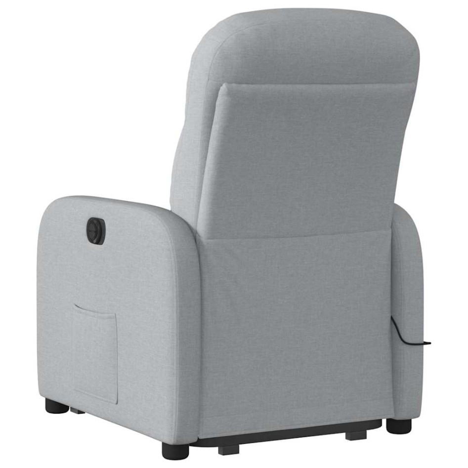 Sillón de masaje eléctrico reclinable elevable tela gris