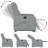 Sillón de masaje eléctrico reclinable elevable tela gris