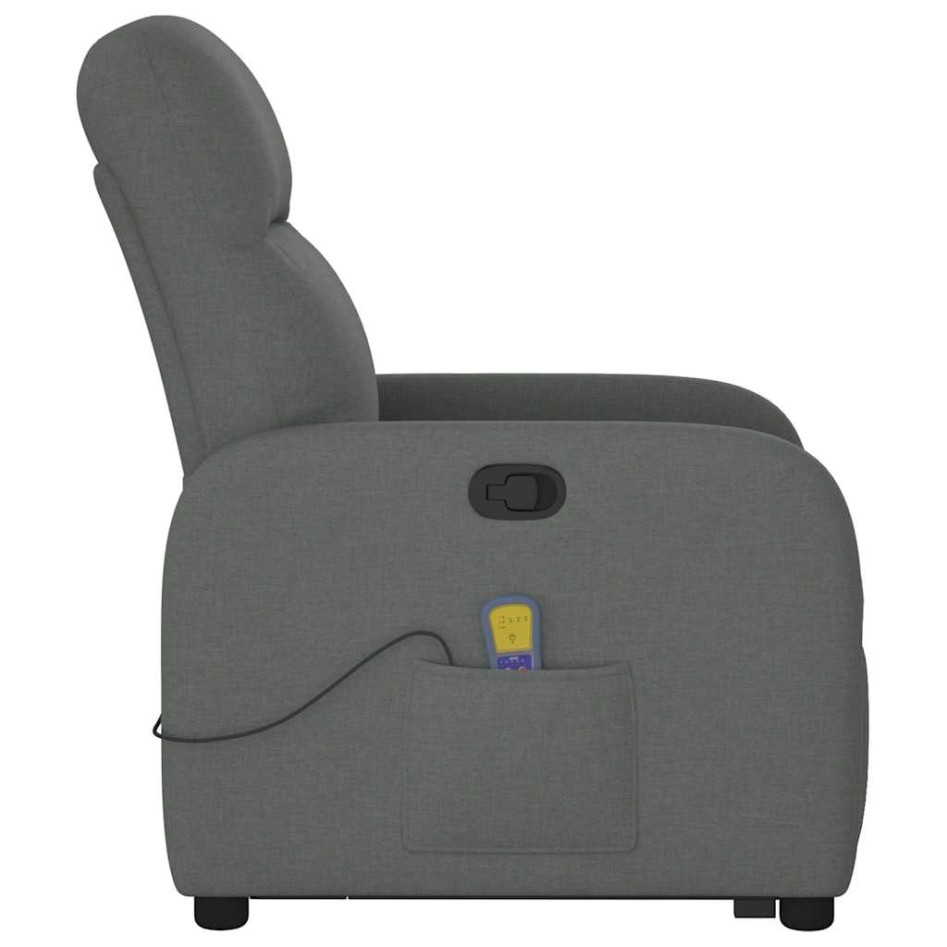 Silla de masaje reclinable de pie de tela gris