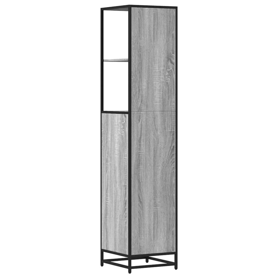 Armario de baño madera contrachapada gris sonoma 35x37,5x166