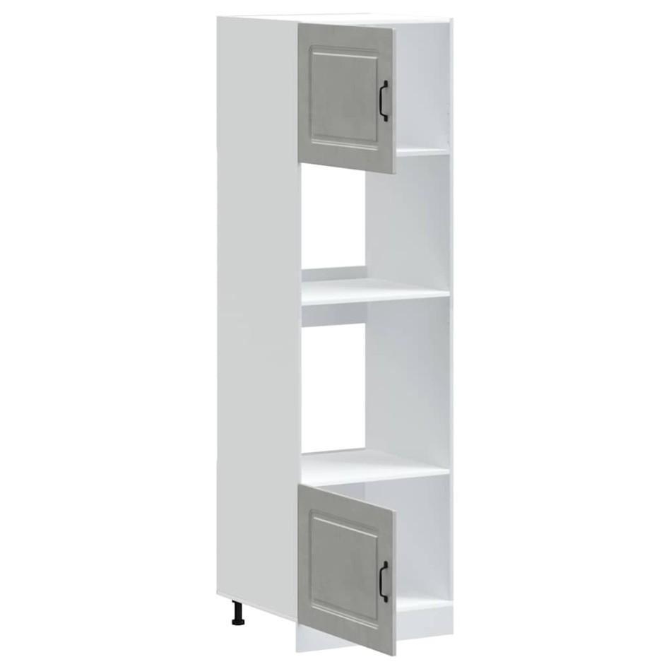 Armarios para horno 2 uds Lucca gris hormigón madera