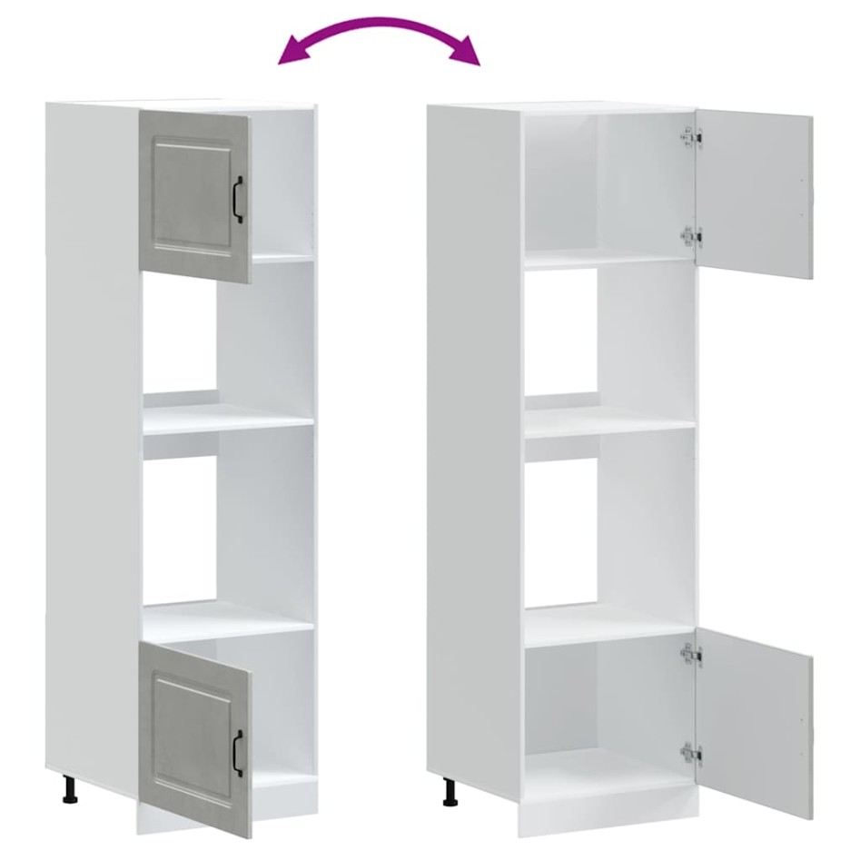 Armarios para horno 2 uds Lucca gris hormigón madera