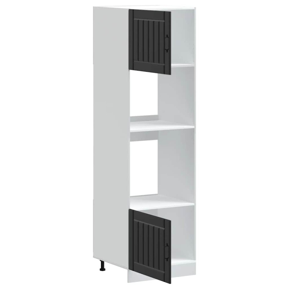 Armarios para horno 2 uds Kalmar negra madera de