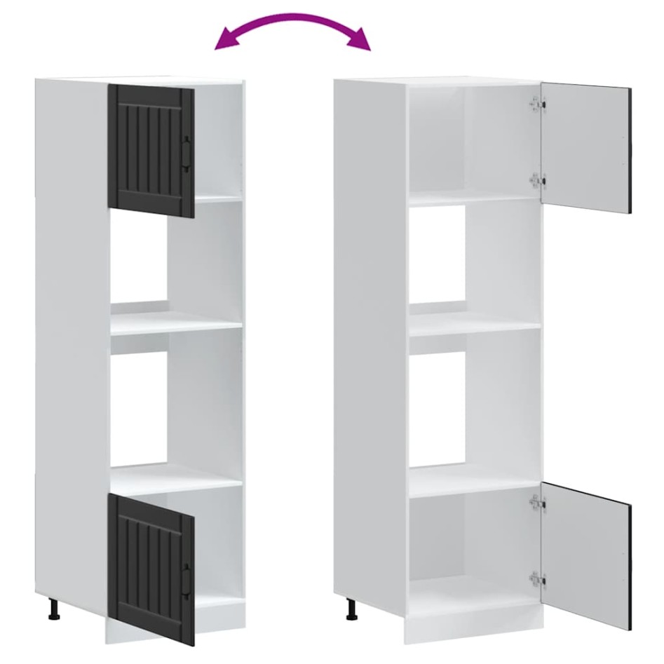 Armarios para horno 2 uds Kalmar negra madera de