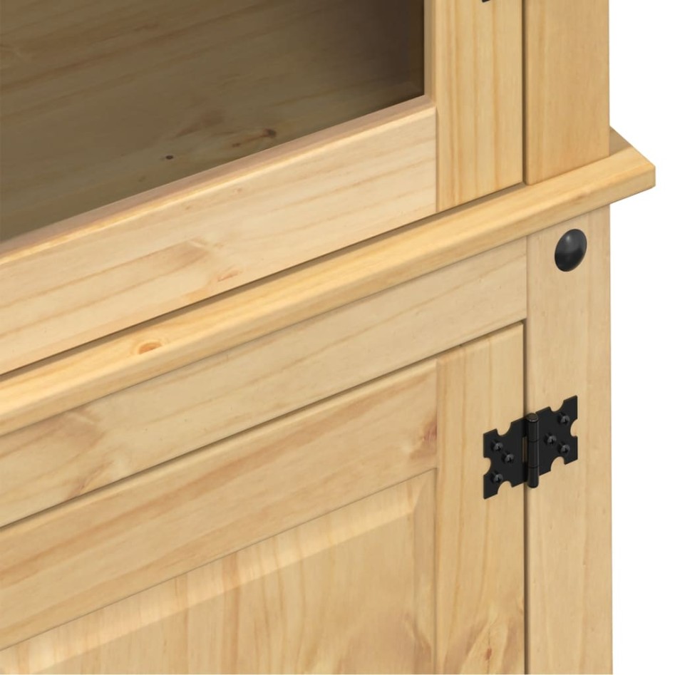 Armario con vitrina Corona madera maciza pino 103,5x42x180