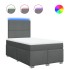 Cama box spring con colchón tela gris oscuro 120x200