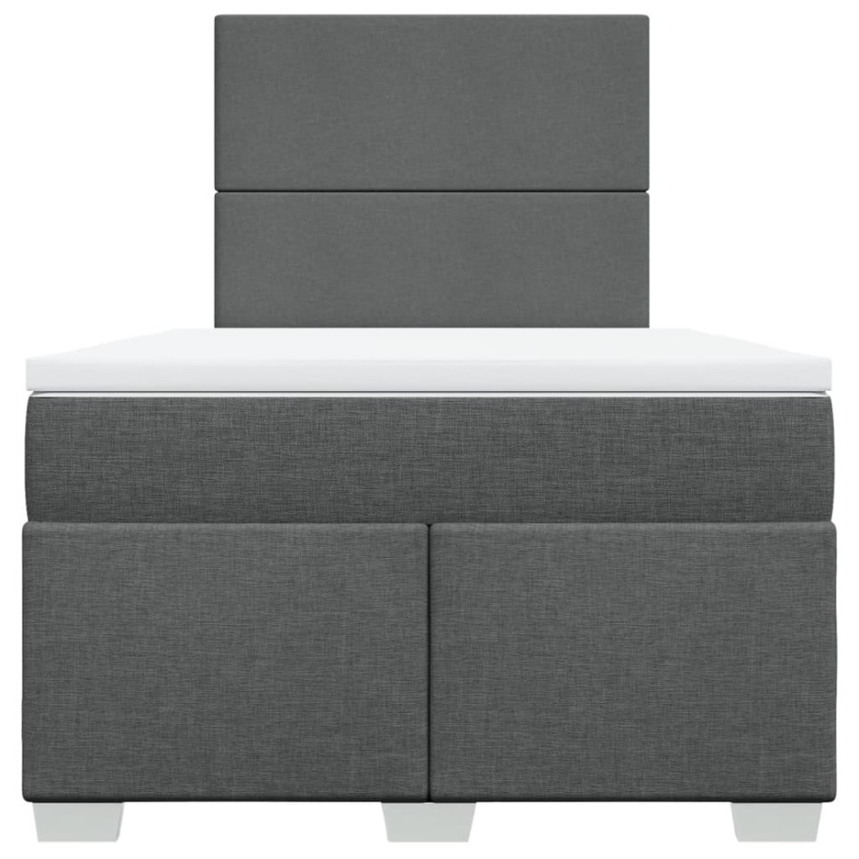 Cama box spring con colchón tela gris oscuro 120x200
