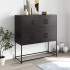Aparador de acero laminado en frío negro 100,5x39x107