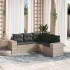 Set de sofás jardín y cojines 5 pzas ratán sintético gris