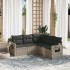 Set de sofás jardín y cojines 5 pzas ratán sintético gris