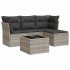 Set de sofás jardín y cojines 5 pzas ratán sintético gris