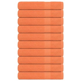 Toallas 10 uds 100% algodón naranja 100x200 cm 600