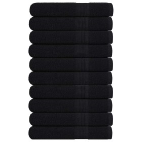 Toallas de sauna 10 uds 100% algodón negro 80x200 cm 360
