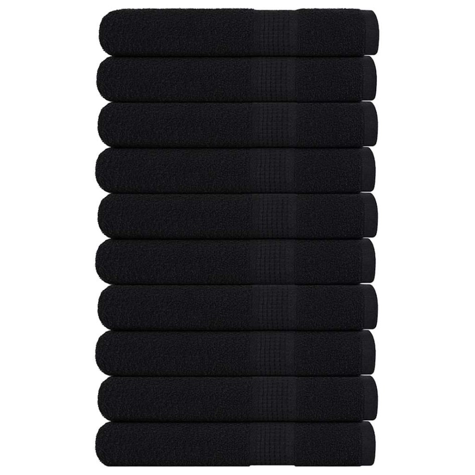 Toallas de sauna 10 uds 100% algodón negro 80x200 cm 360