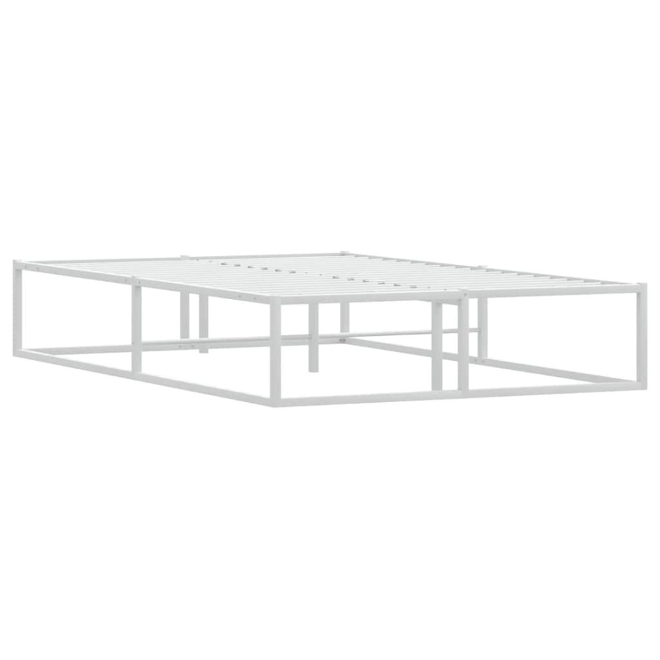Estructura de cama sin colchón de metal blanco 120x200