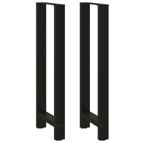 Patas de mesa de centro acero negro 2 uds 50x(110-111)