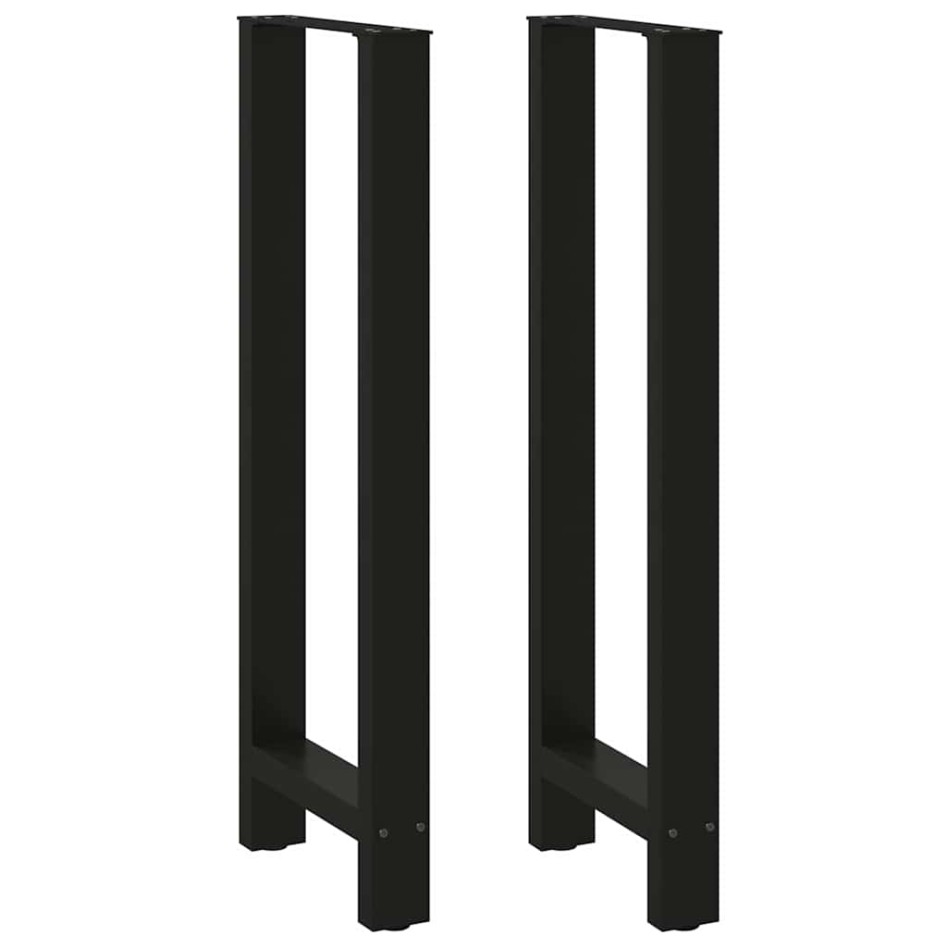 Patas de mesa de centro acero negro 2 uds 50x(110-111)