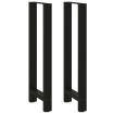 Patas de mesa de centro acero negro 2 uds 50x(110-111) cm