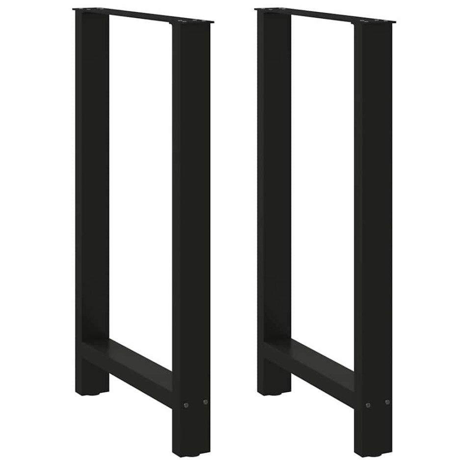 Patas de mesa de centro acero negro 2 uds 60x(100-101)