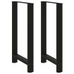 Patas de mesa de centro acero negro 2 uds 60x(100-101) cm