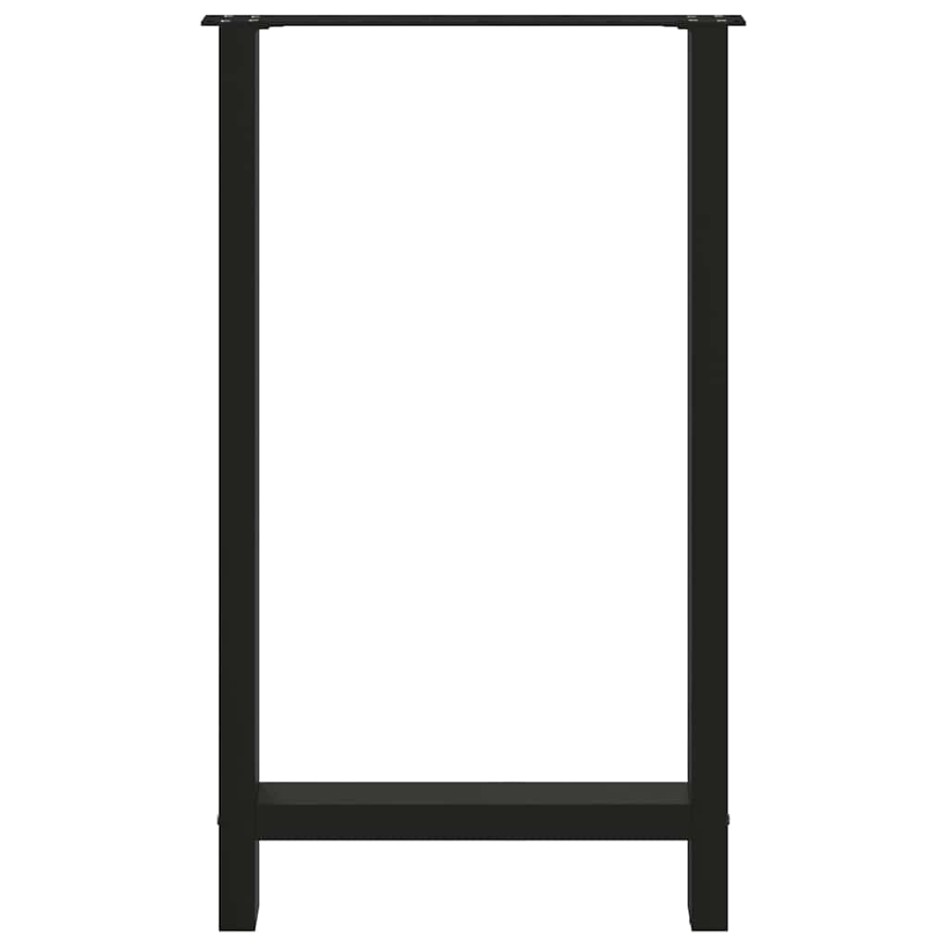 Patas de mesa de centro acero negro 2 uds 60x(100-101)