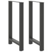 Patas de mesa de centro acero antracita 2 uds 60x(100-101) cm