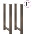 Patas para mesa de centro de acero natural 2 uds