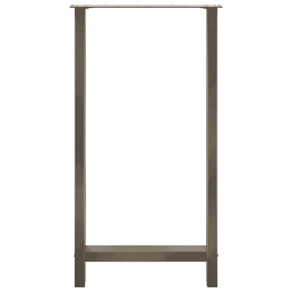 Patas para mesa de centro de acero natural 2 uds